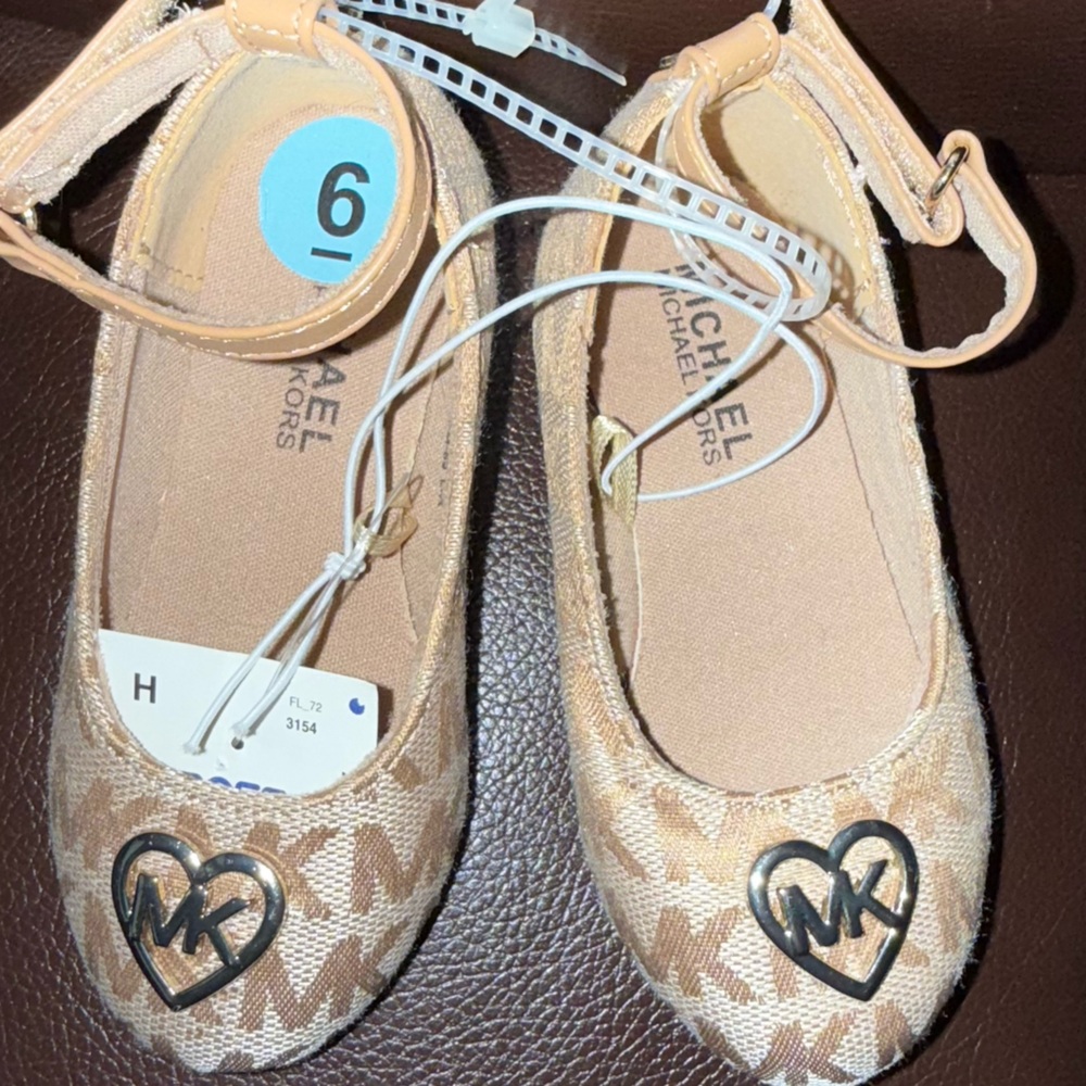 Michael Kors Beige Logo Ballet Flats